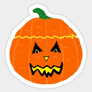 Happy Halloween Smiling Jack O Lantern (Black Background) Sticker